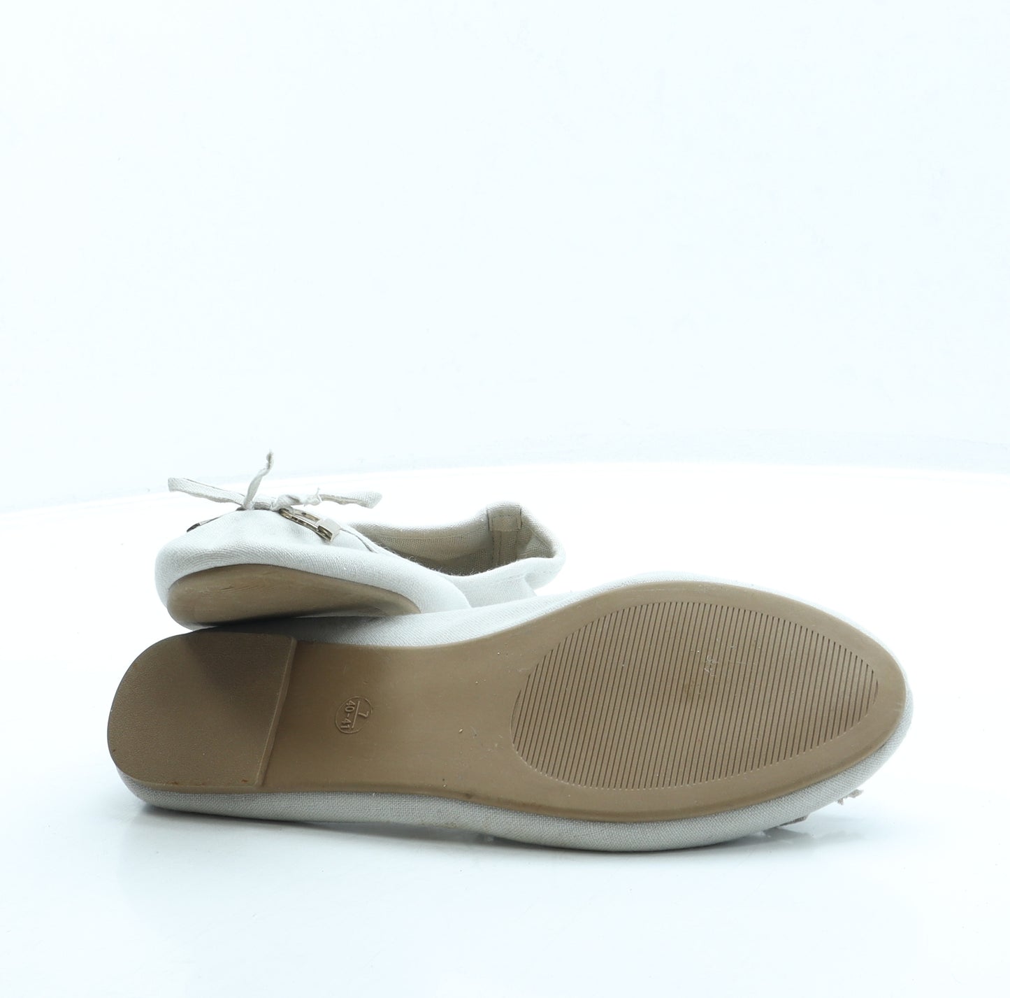 Atmosphere Womens Grey Fabric Ballet Flat UK 7 40