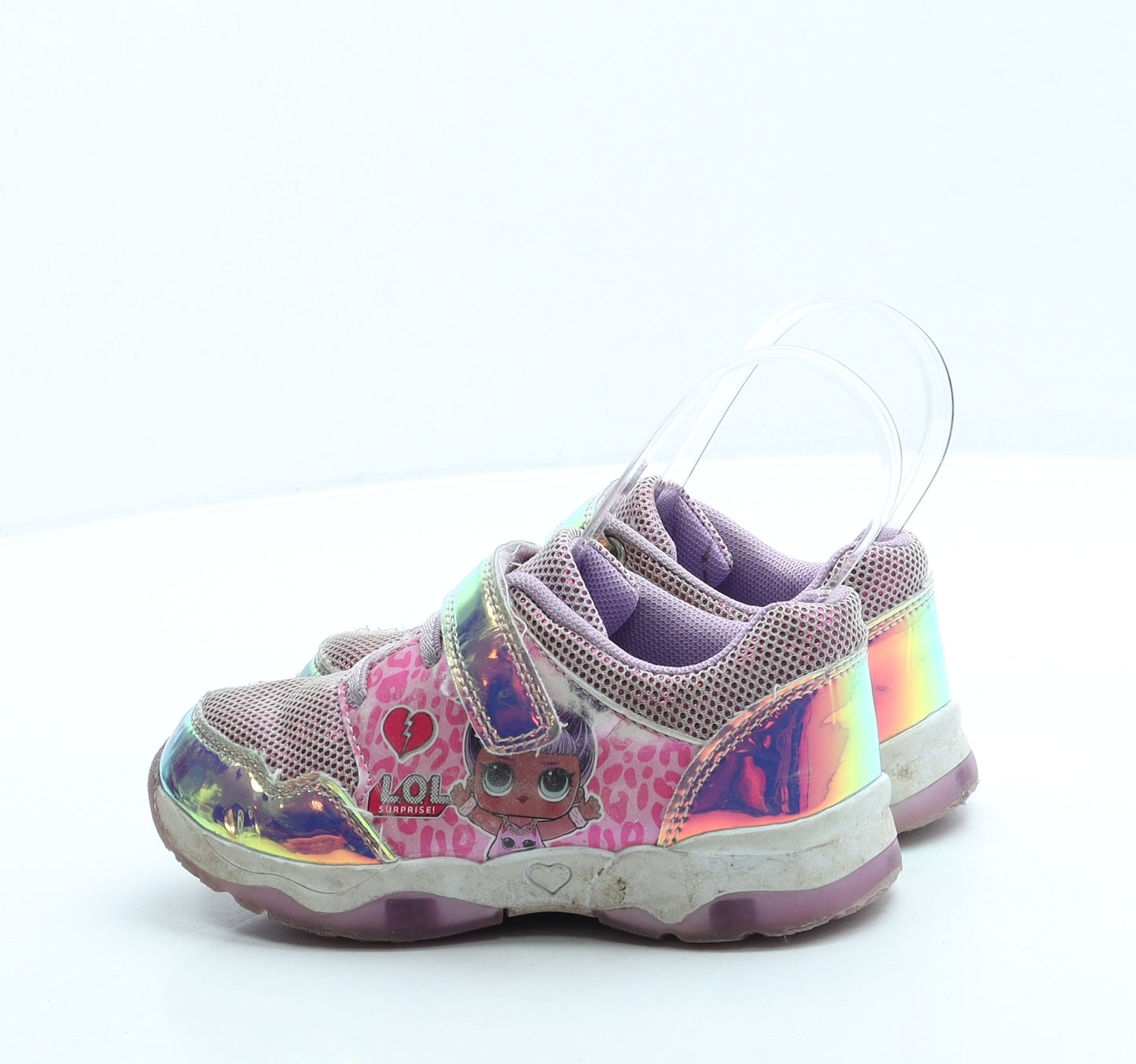 Preworn Girls Purple Polyester Trainer UK 1 - LOL Dolls