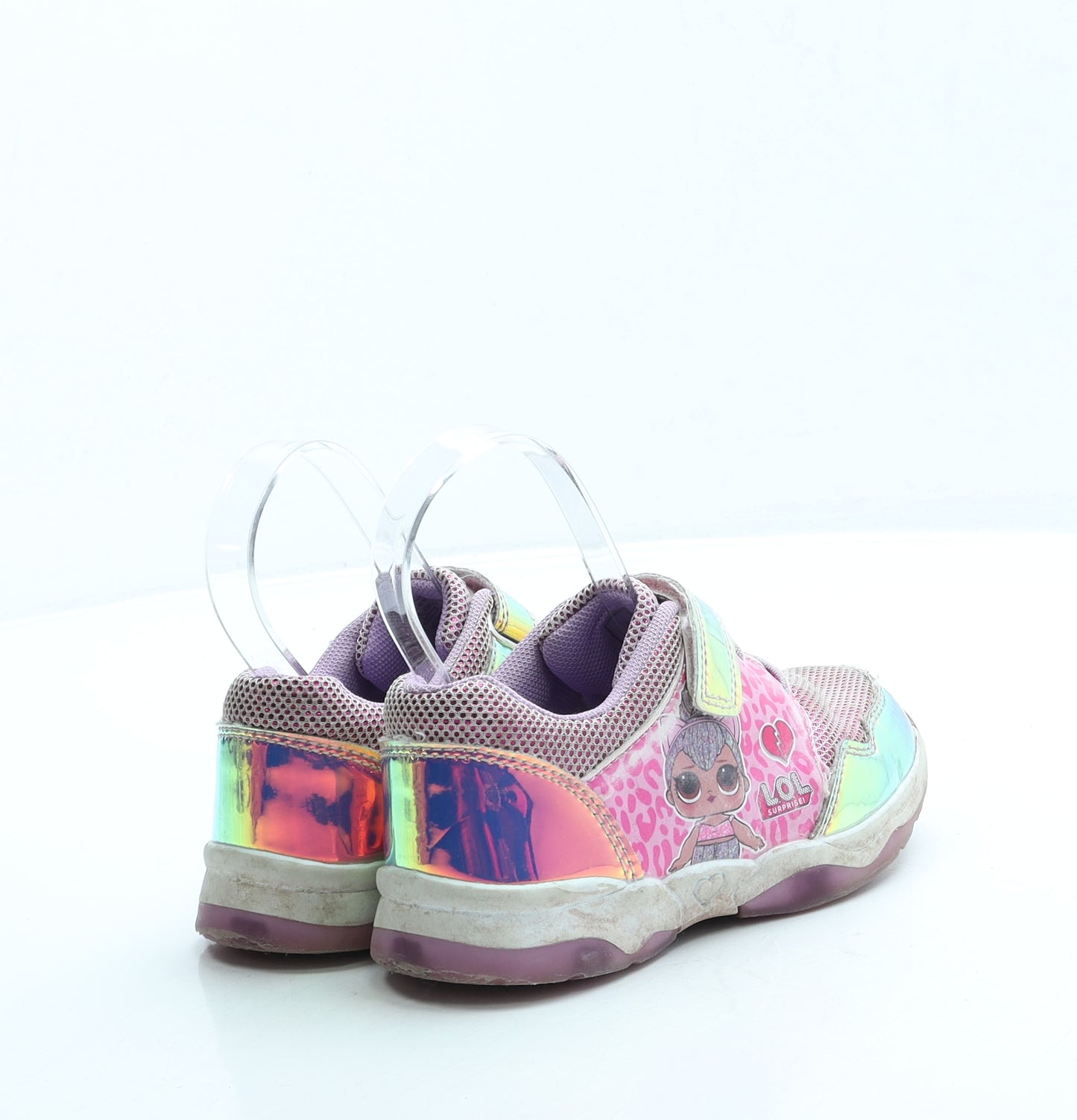 Preworn Girls Purple Polyester Trainer UK 1 - LOL Dolls