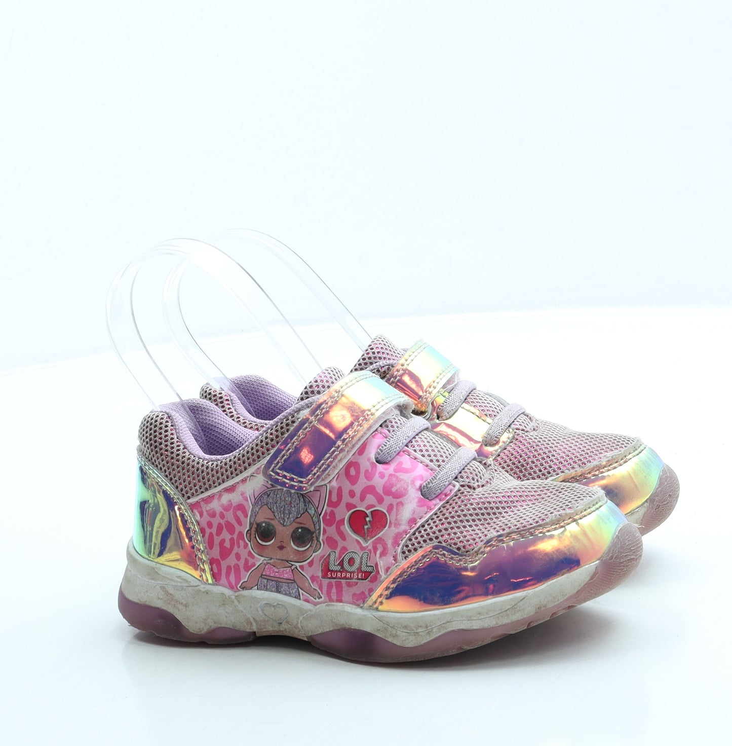 Preworn Girls Purple Polyester Trainer UK 1 - LOL Dolls