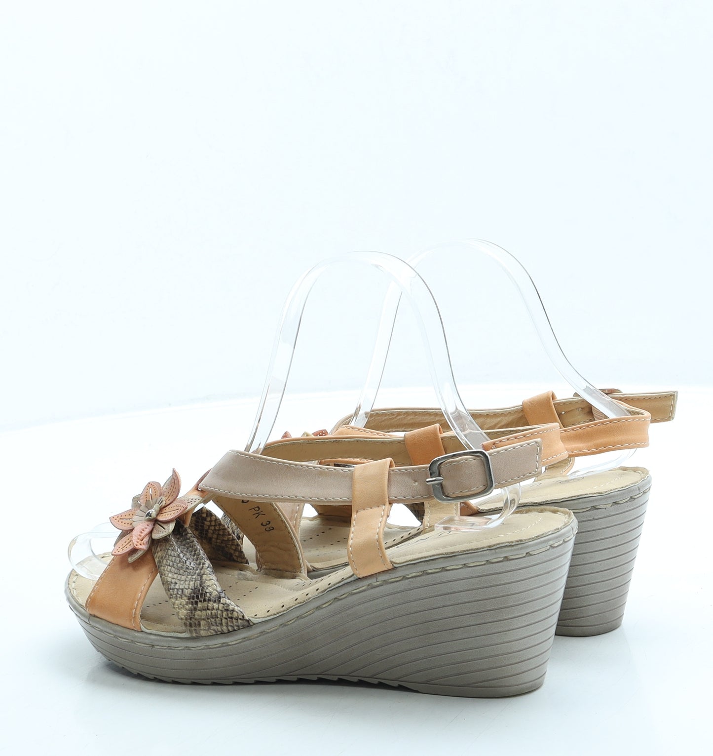 Lunar Womens Brown Leather Slingback Heel UK 5 38