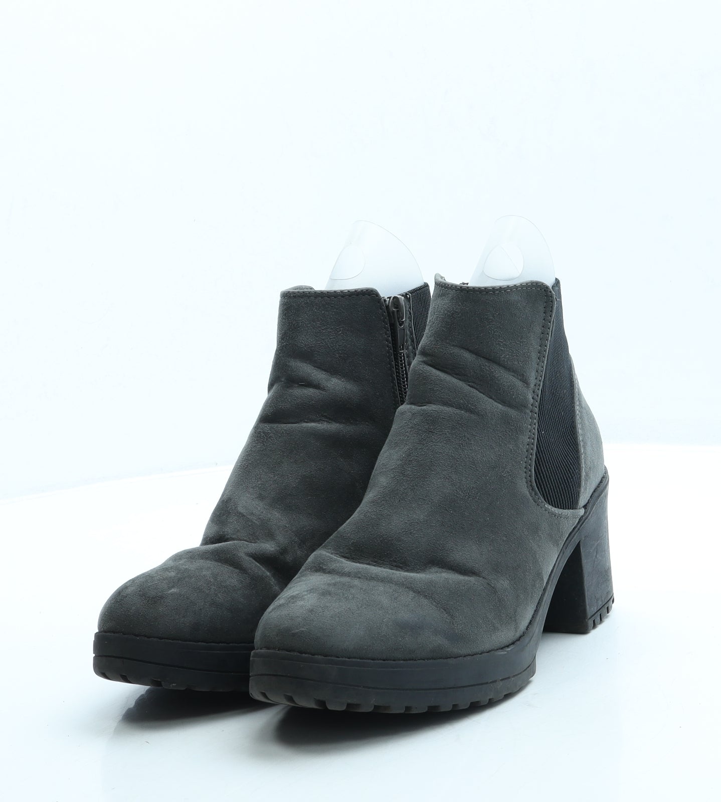 New Look Womens Grey Suede Bootie Boot UK 5 38