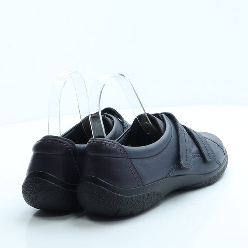 Hotter Womens Blue Leather Slip On Flat UK 6