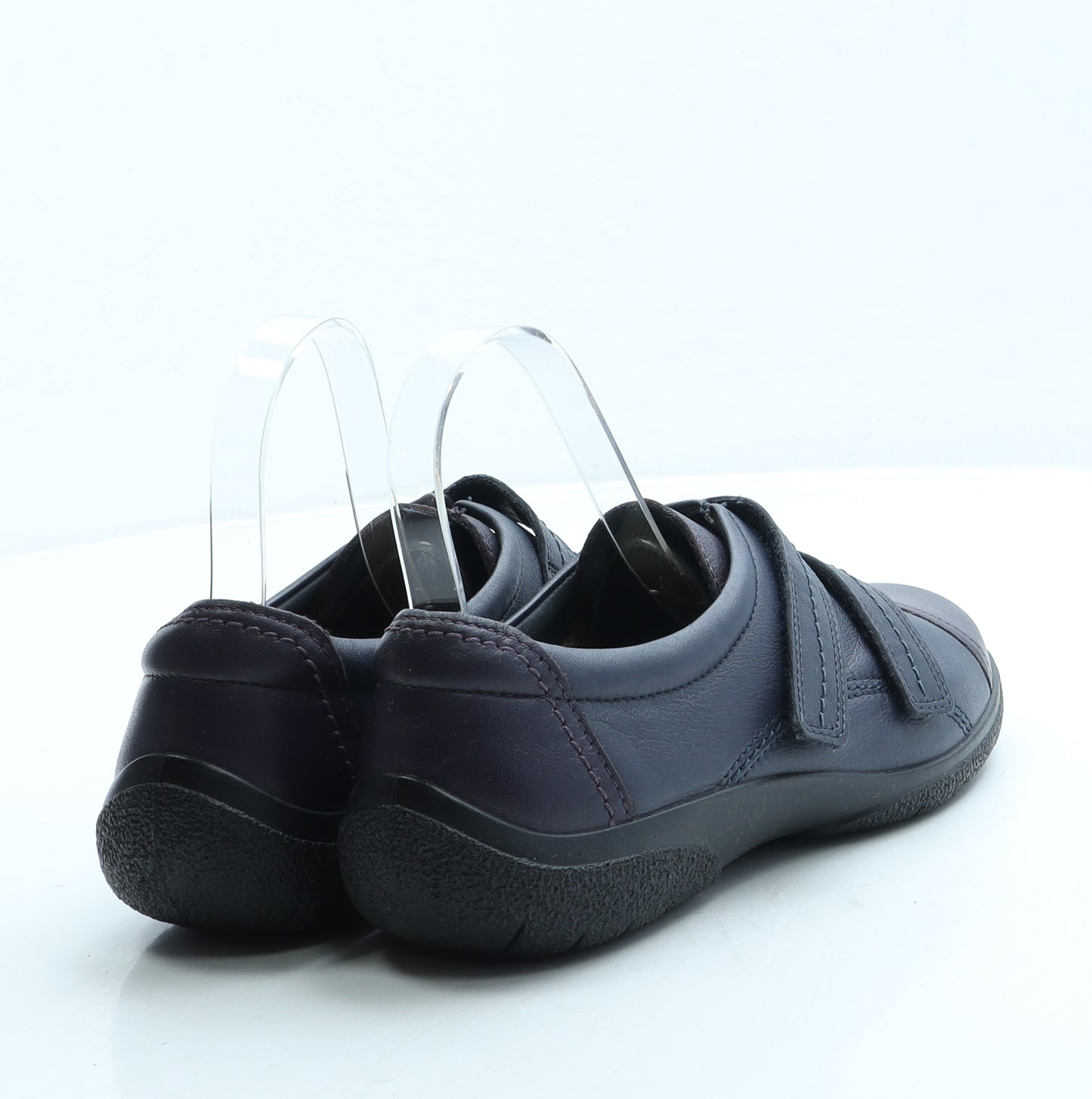 Hotter Womens Blue Leather Slip On Flat UK 6