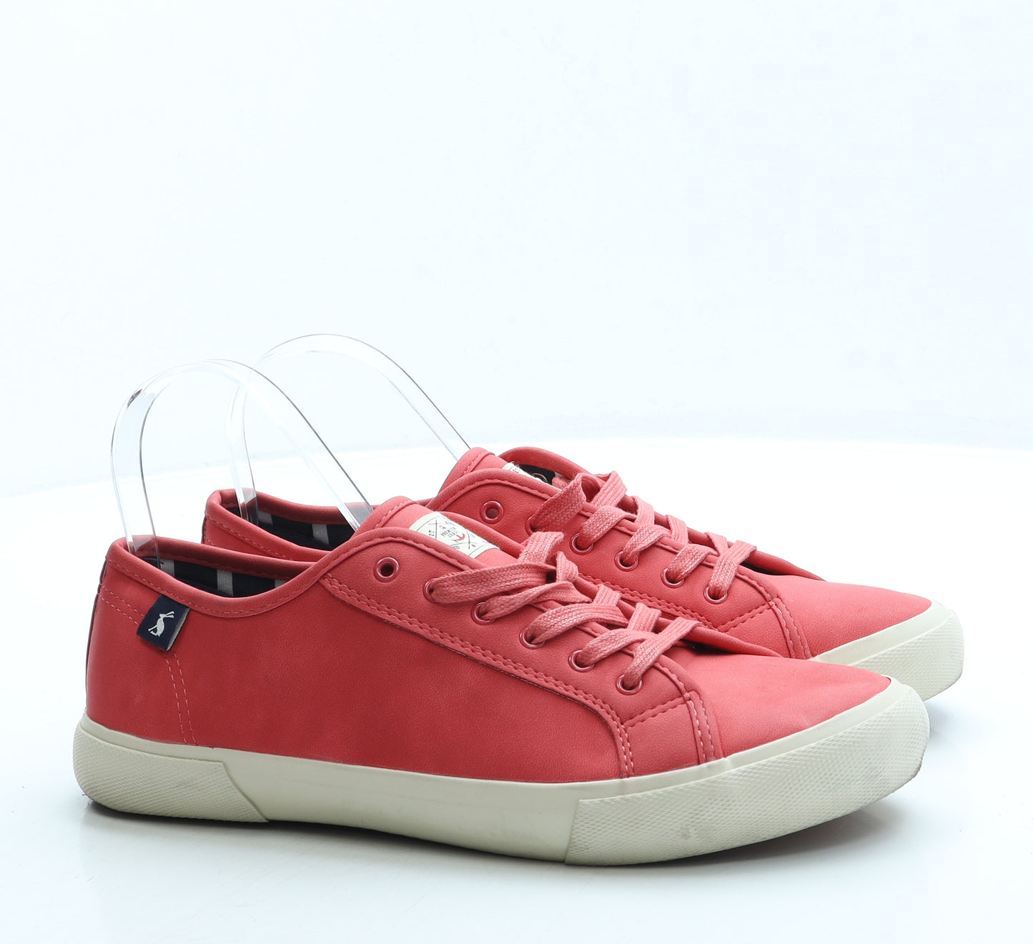 Joules Womens Red Leather Trainer UK 7 40
