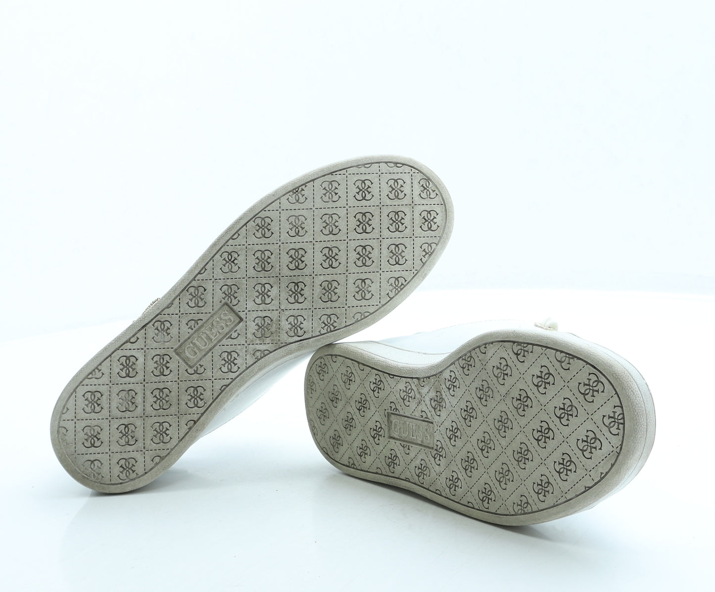 GUESS Womens White Leather Trainer UK 4 37