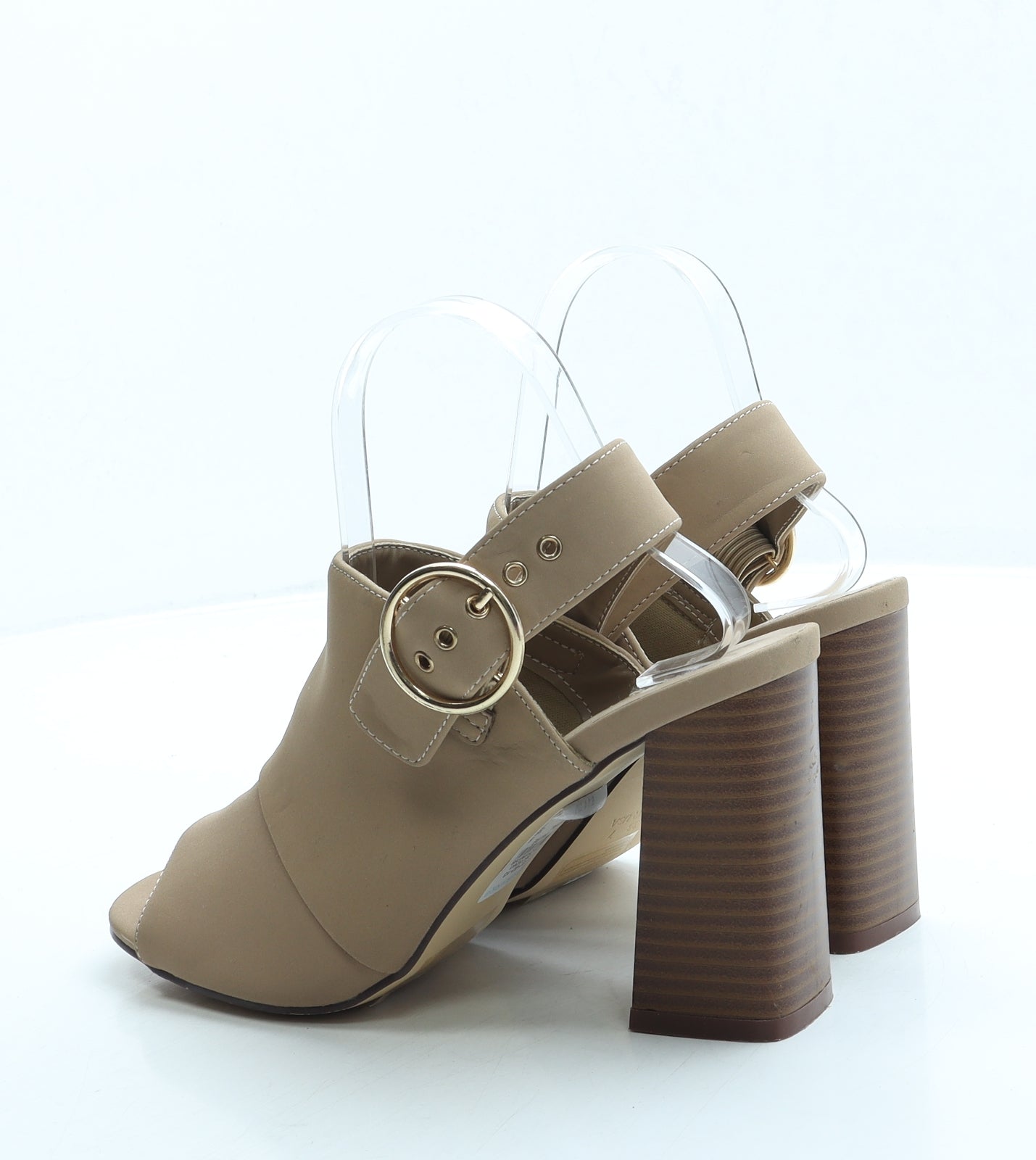 Primark Womens Beige Leather Slingback Heel UK 5 38 US 7
