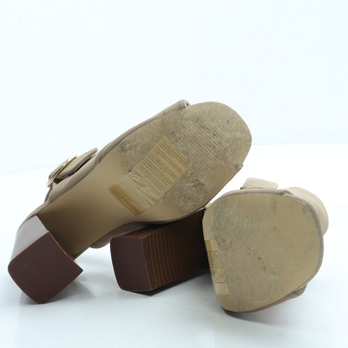 Primark Womens Beige Leather Slingback Heel UK 5 38 US 7