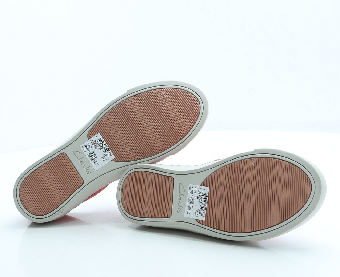 Clarks Womens Pink Leather Slip On Flat UK 3.5