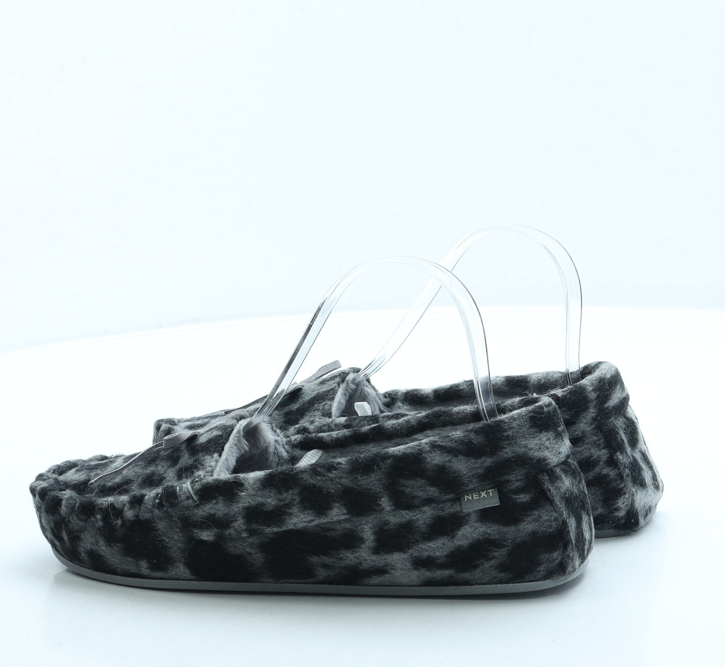 NEXT Womens Grey Animal Print Polyester Slip On Slipper UK
