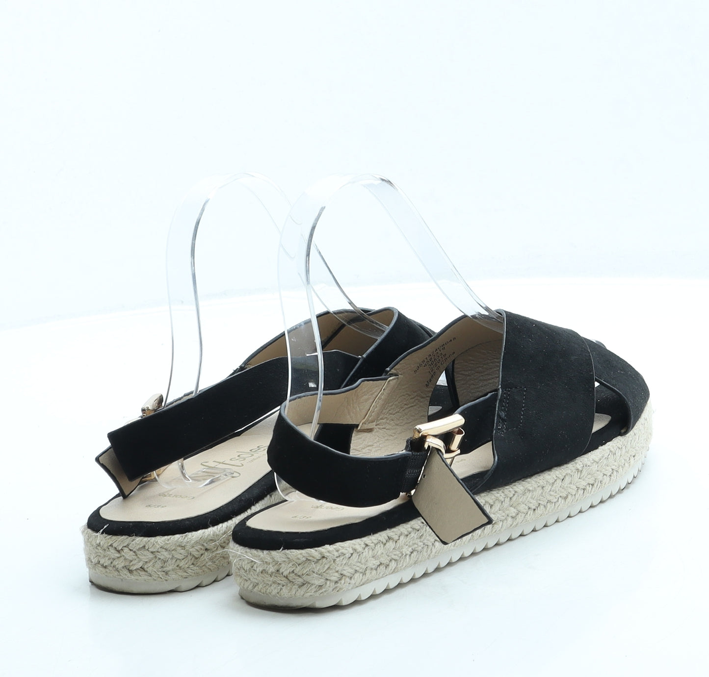 George Womens Black Suede Slingback Sandal UK 6 39