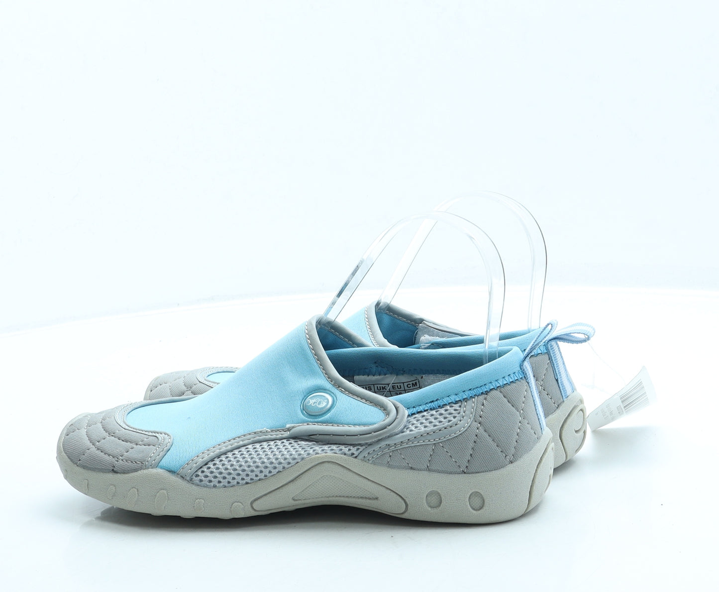 High Style Womens Blue Polyester Slip On Flat UK 4 - Aqua Shoe