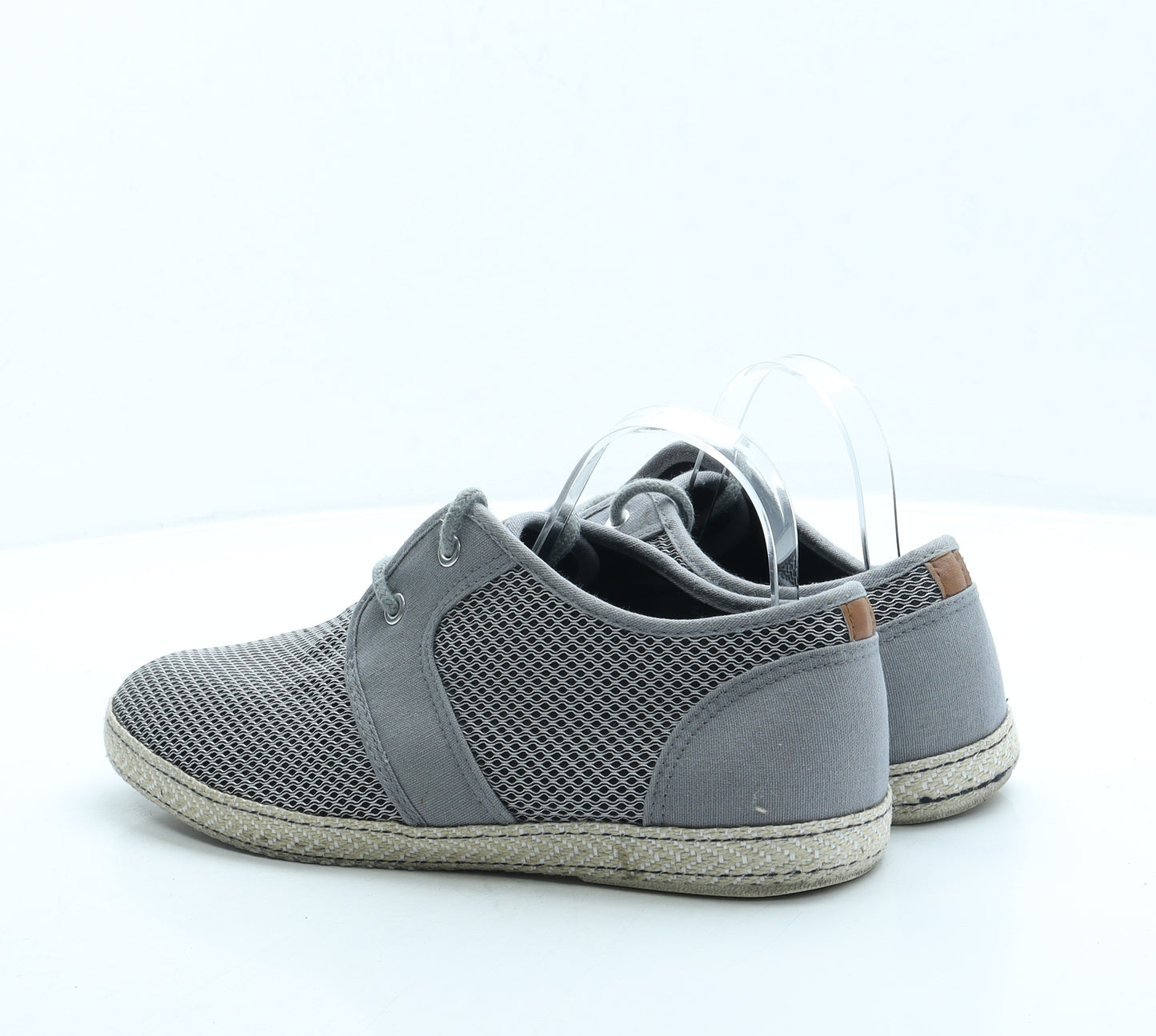 Dune Mens Grey Geometric Polyester Trainer UK 9 43