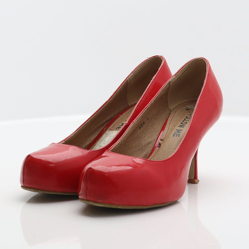 Follow Me Womens Red Synthetic Court Heel UK 5