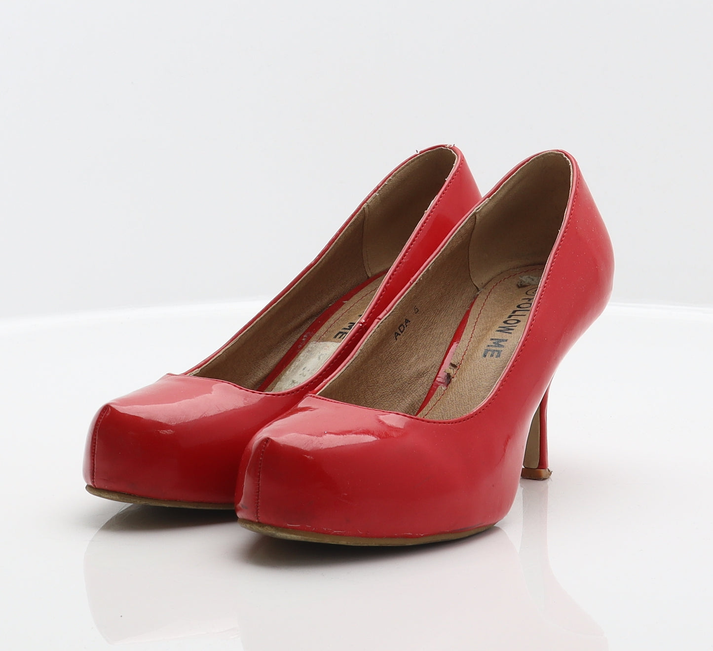 Follow Me Womens Red Synthetic Court Heel UK 5