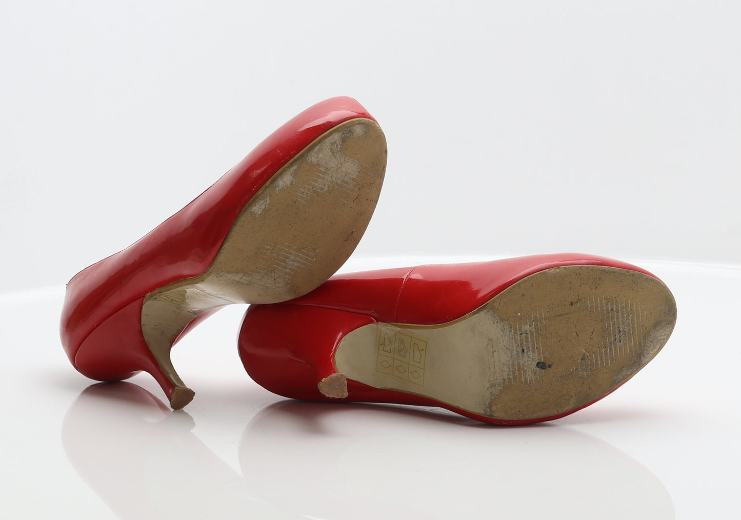 Follow Me Womens Red Synthetic Court Heel UK 5