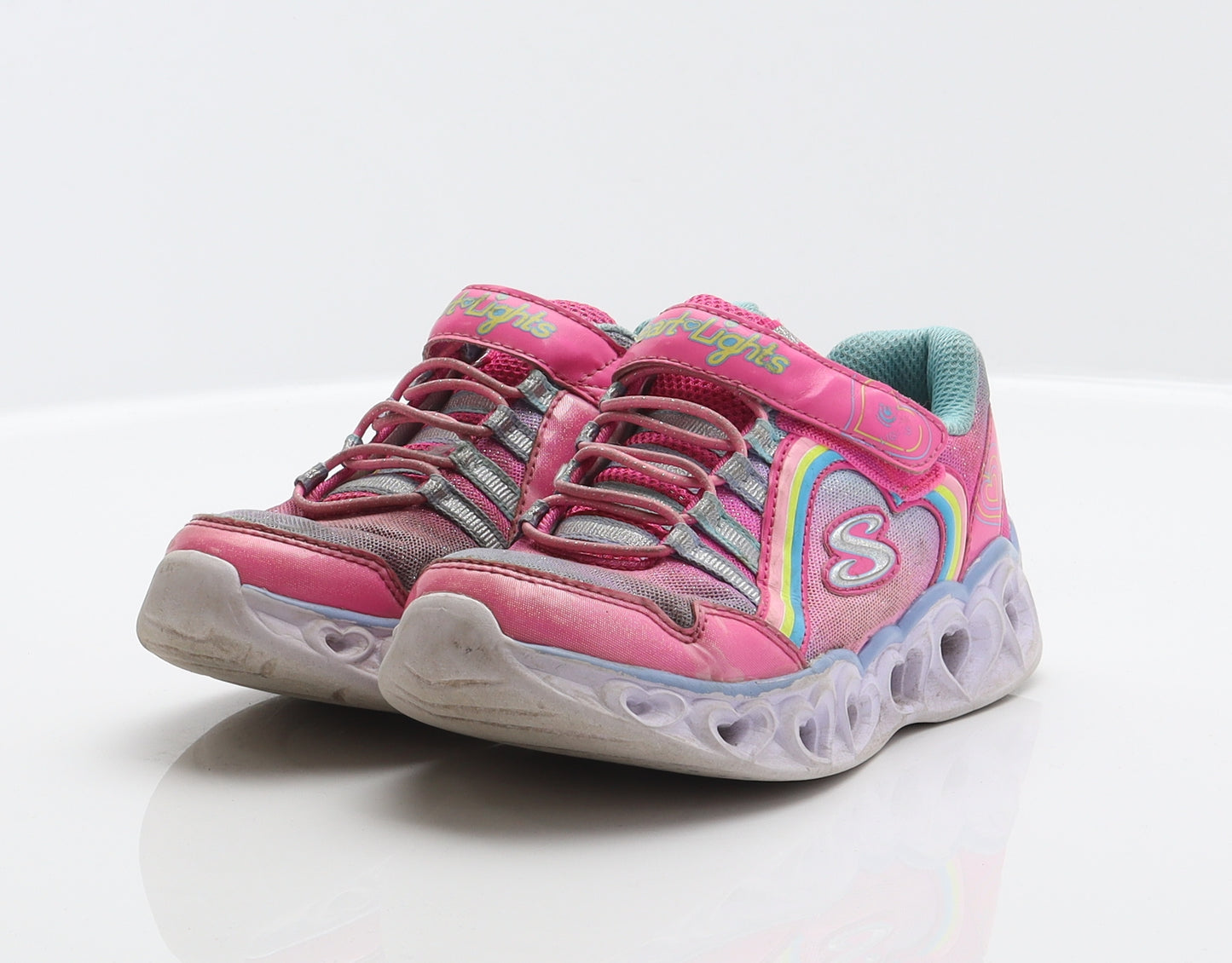 Skechers Girls Multicoloured Geometric Synthetic Trainer UK 12 30