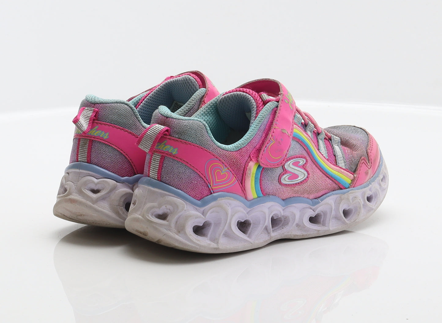 Skechers Girls Multicoloured Geometric Synthetic Trainer UK 12 30