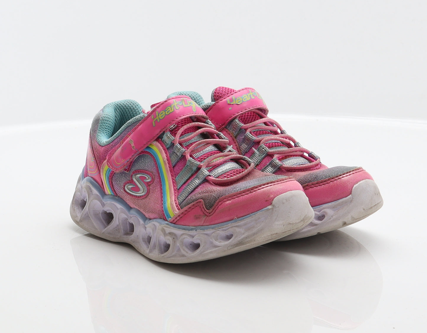 Skechers Girls Multicoloured Geometric Synthetic Trainer UK 12 30