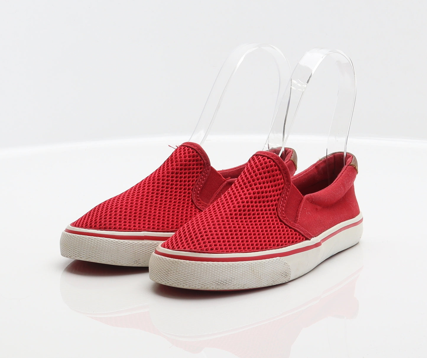 F&F Girls Red Polyester Slip On Flat UK 12 31