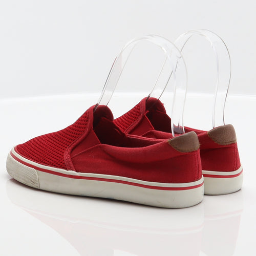 F&F Girls Red Polyester Slip On Flat UK 12 31