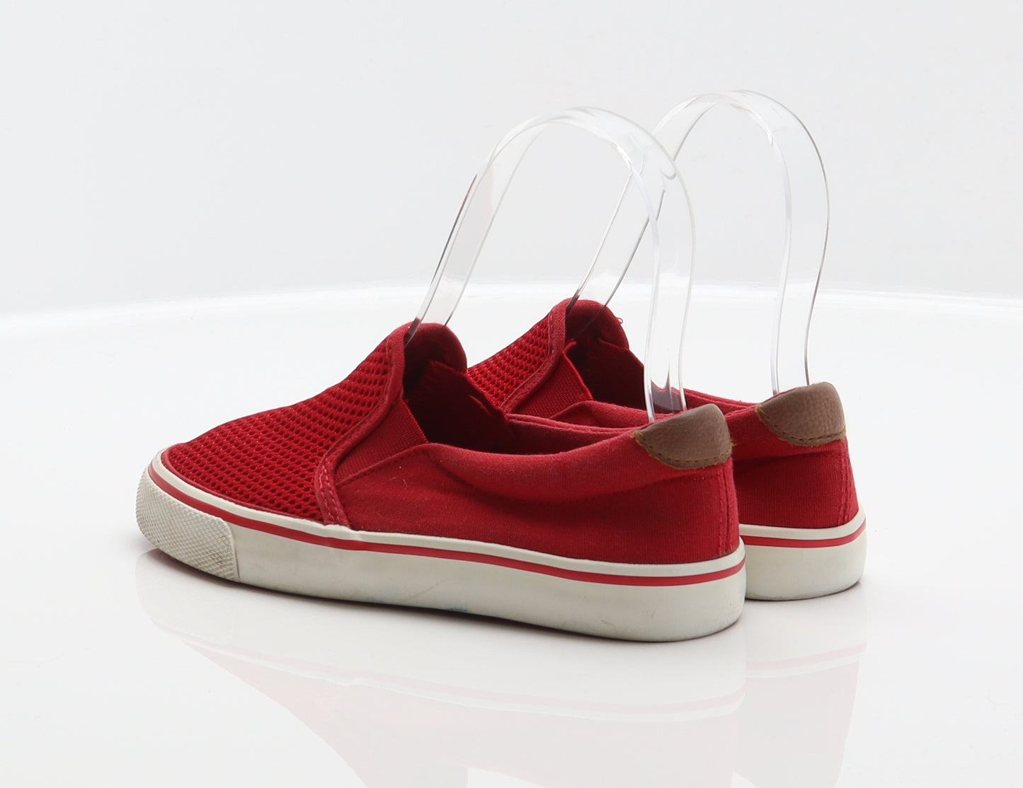 F&F Girls Red Polyester Slip On Flat UK 12 31