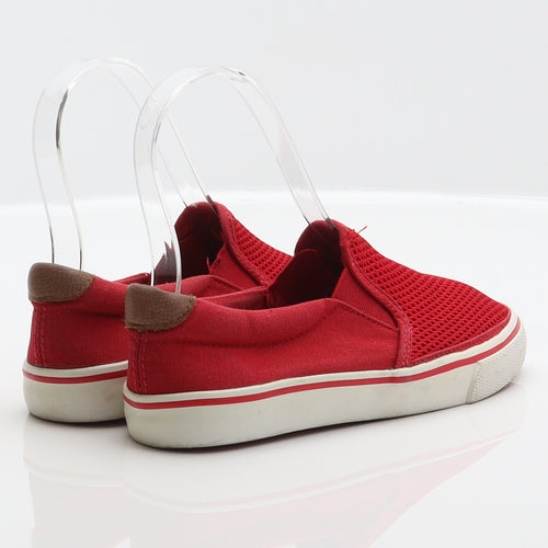 F&F Girls Red Polyester Slip On Flat UK 12 31