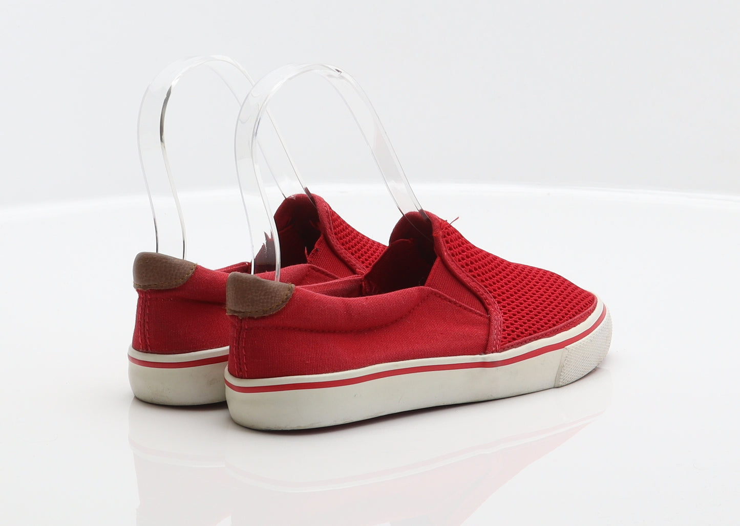 F&F Girls Red Polyester Slip On Flat UK 12 31