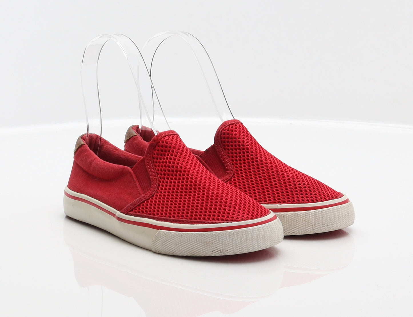 F&F Girls Red Polyester Slip On Flat UK 12 31