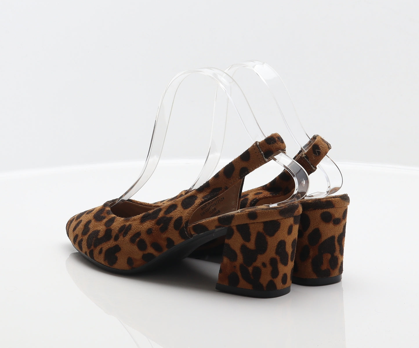 Peacocks Womens Brown Animal Print Polyester Slingback Heel UK 5 - Leopard print
