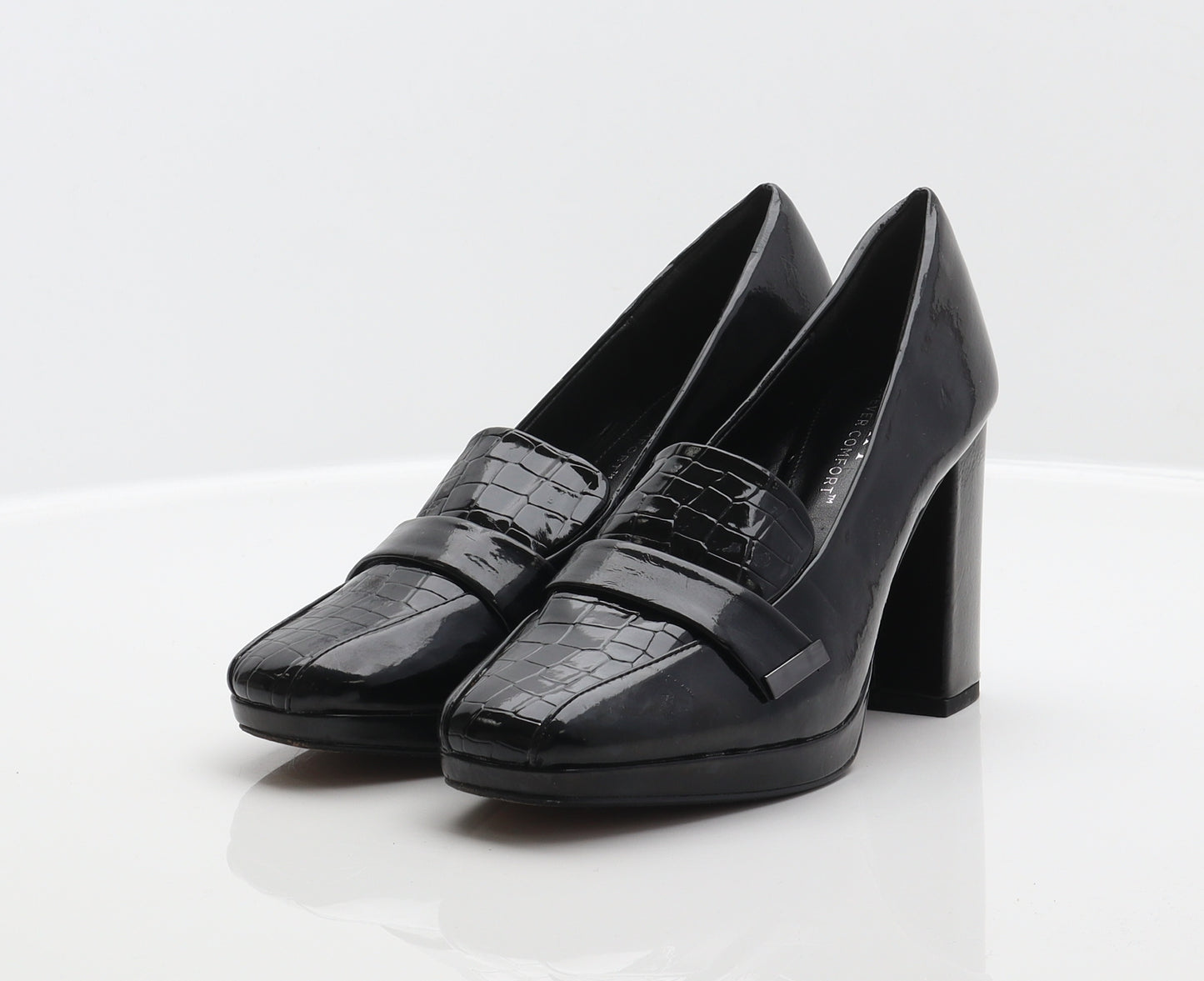 NEXT Womens Black Animal Print Synthetic Court Heel UK 5 38