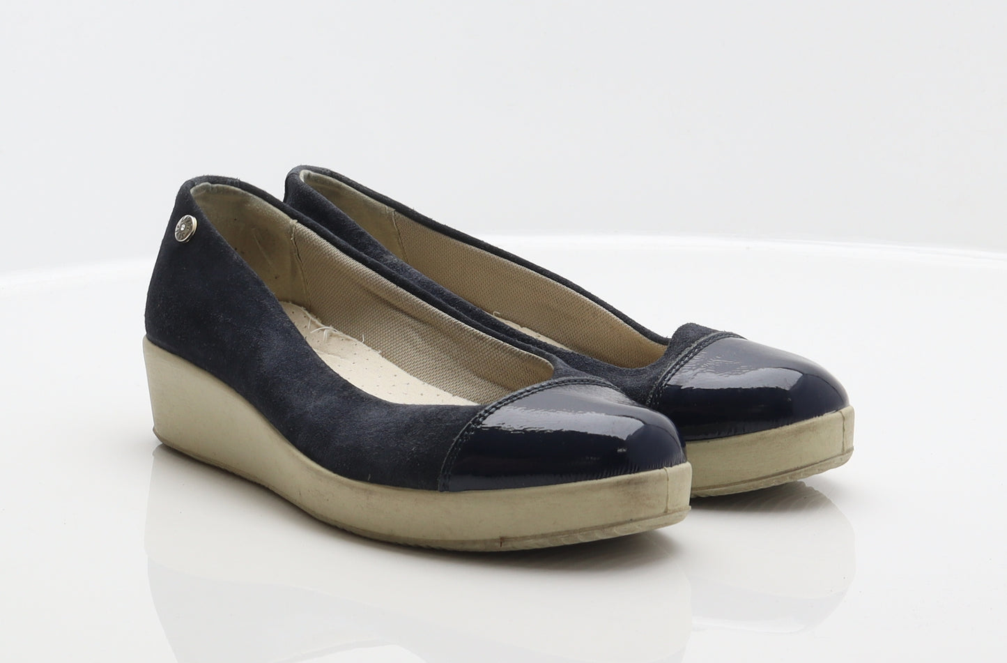 Clarks Womens Blue Polyester Ballet Casual UK 5 38