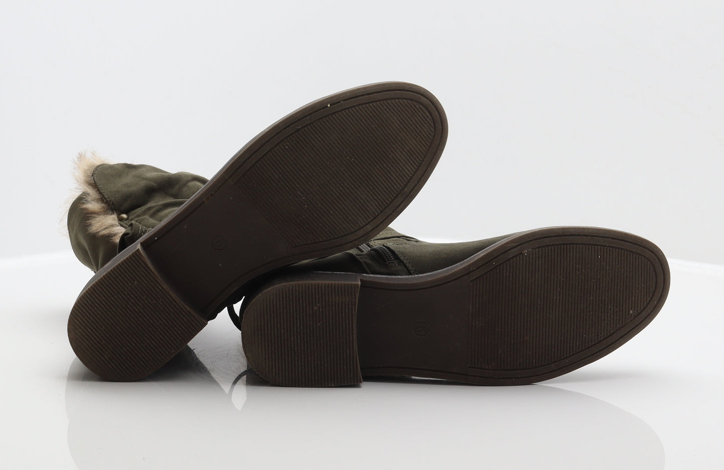 TU Womens Green Polyester Biker Boot UK 6