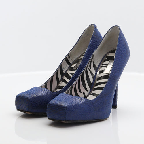 NEXT Womens Blue Animal Print Polyester Court Heel UK 6 39