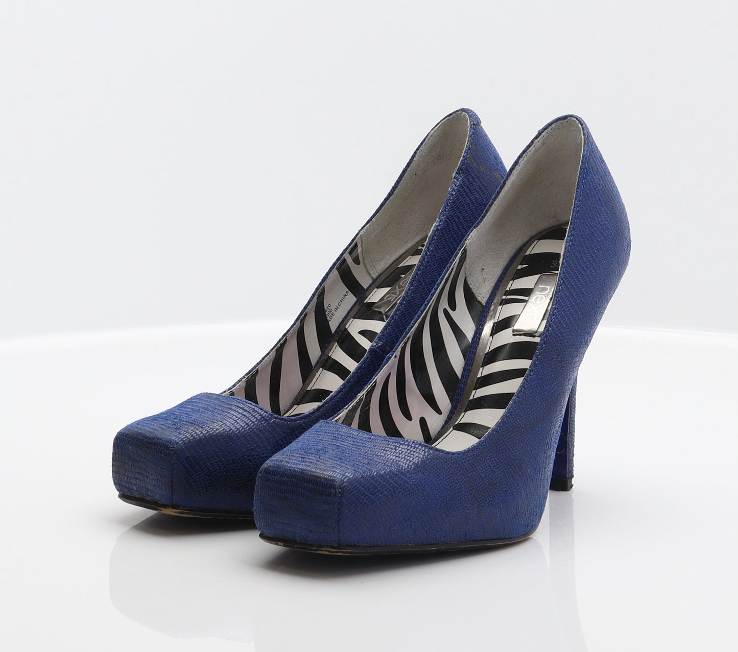 NEXT Womens Blue Animal Print Polyester Court Heel UK 6 39
