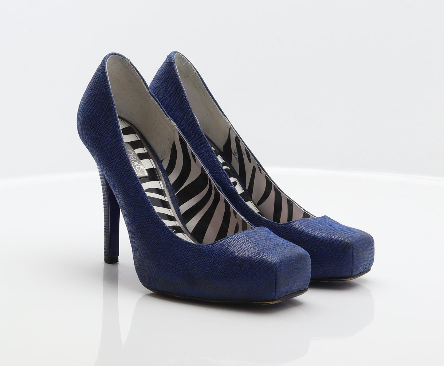NEXT Womens Blue Animal Print Polyester Court Heel UK 6 39