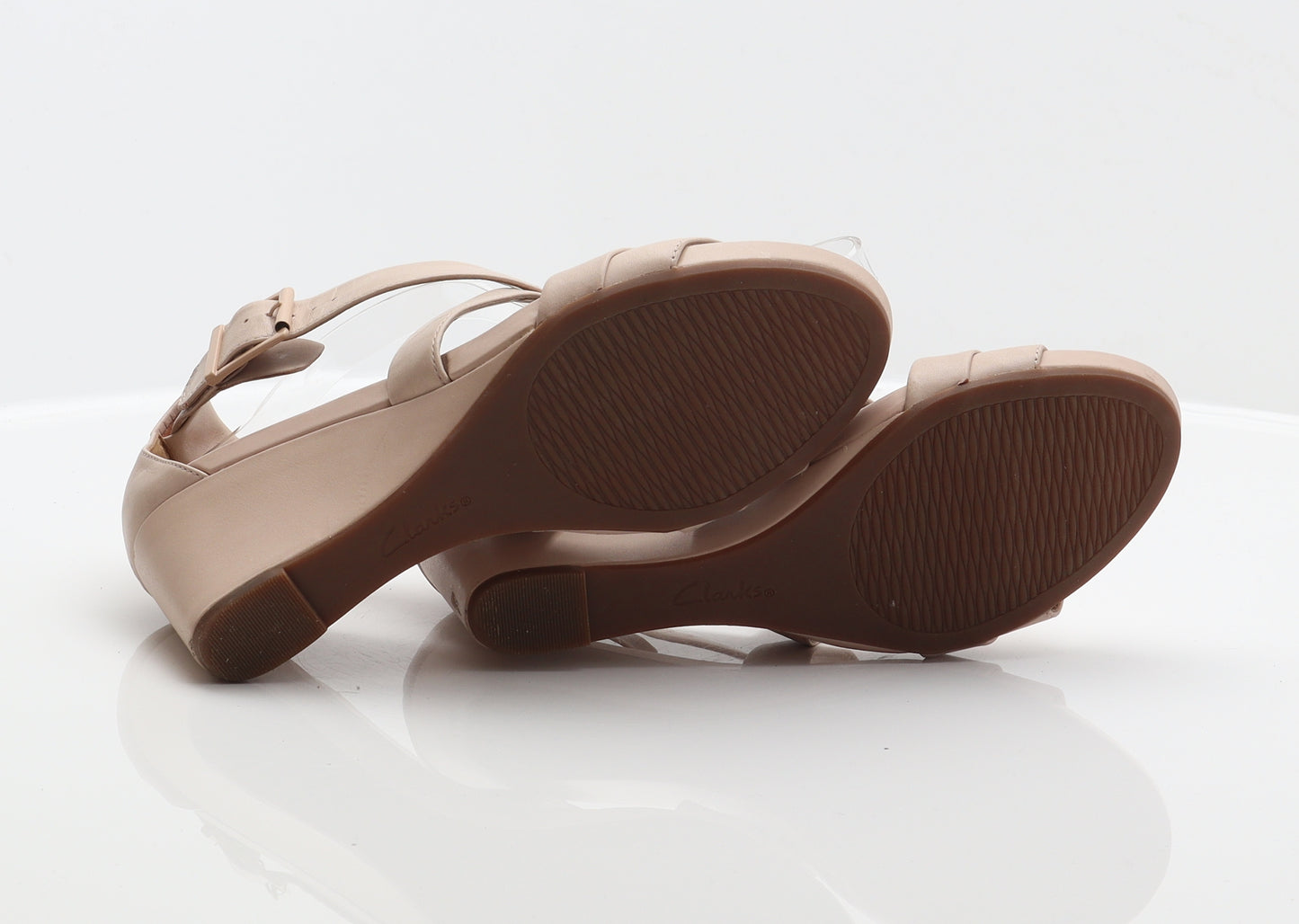 Clarks Womens Beige Leather Strappy Heel UK 5.5 39