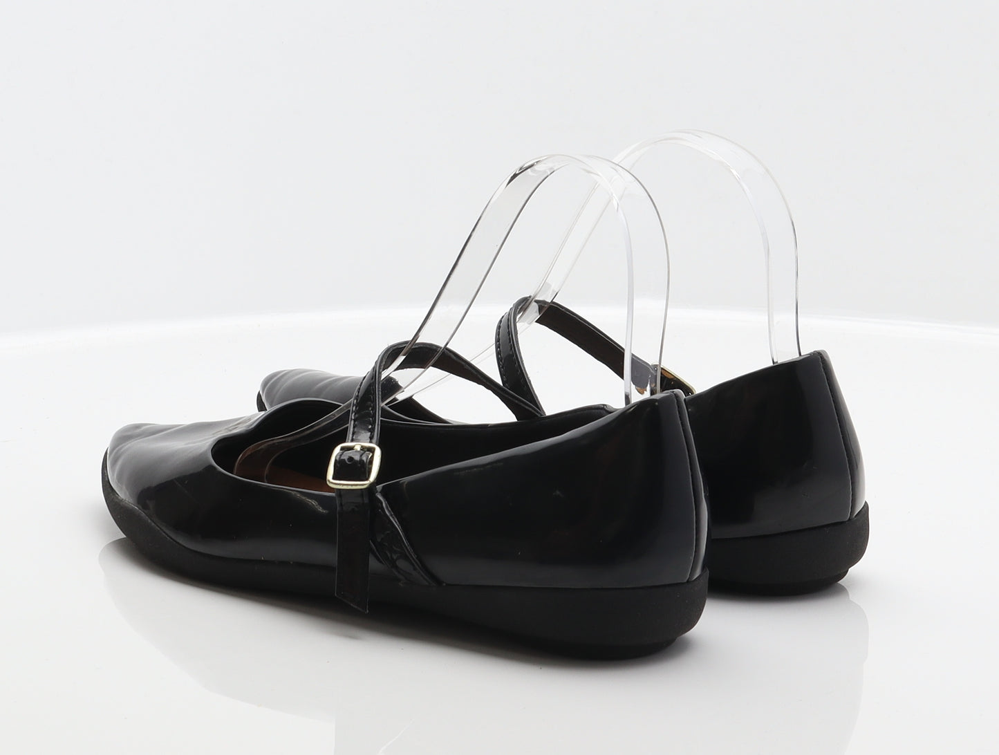 Clarks Womens Black Patent Leather Ballet Flat UK 5