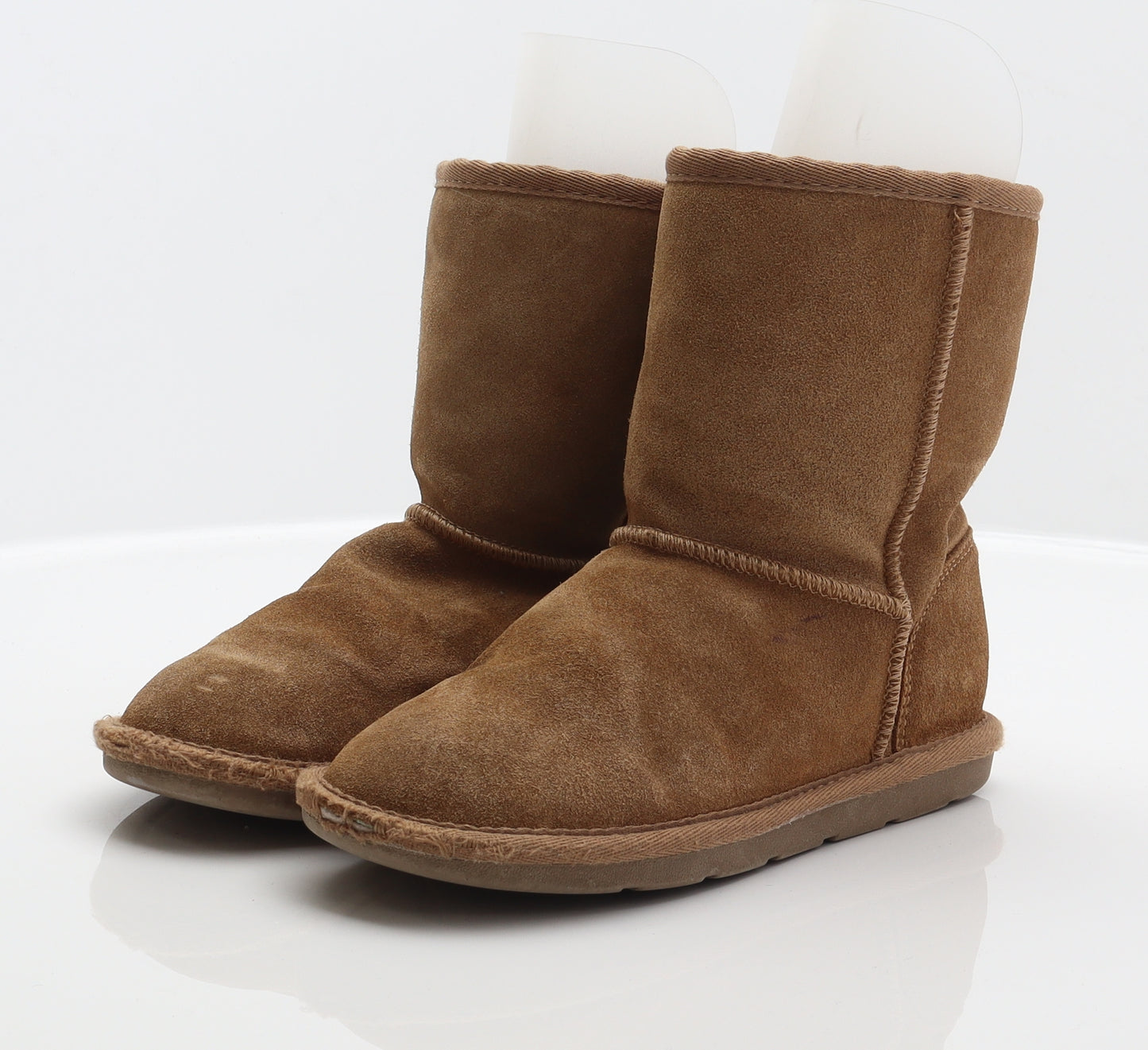 NEXT Girls Brown Polyester Shearling Style Boot UK 2