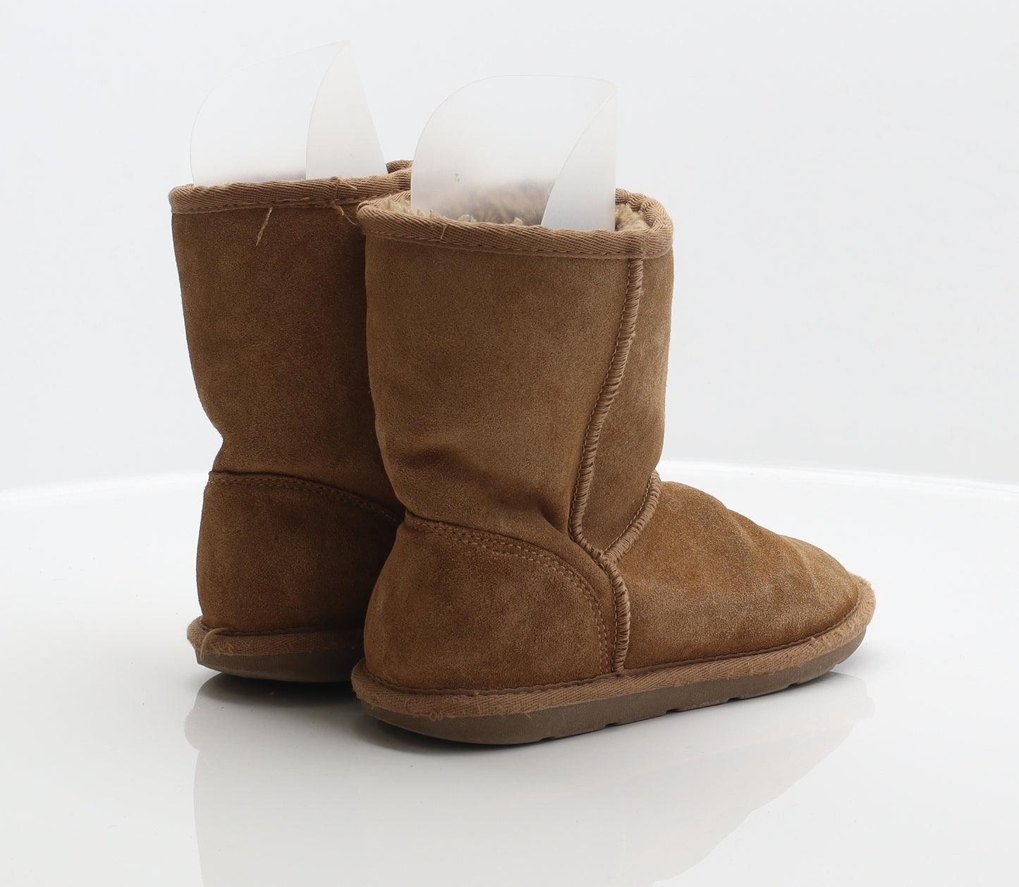 NEXT Girls Brown Polyester Shearling Style Boot UK 2