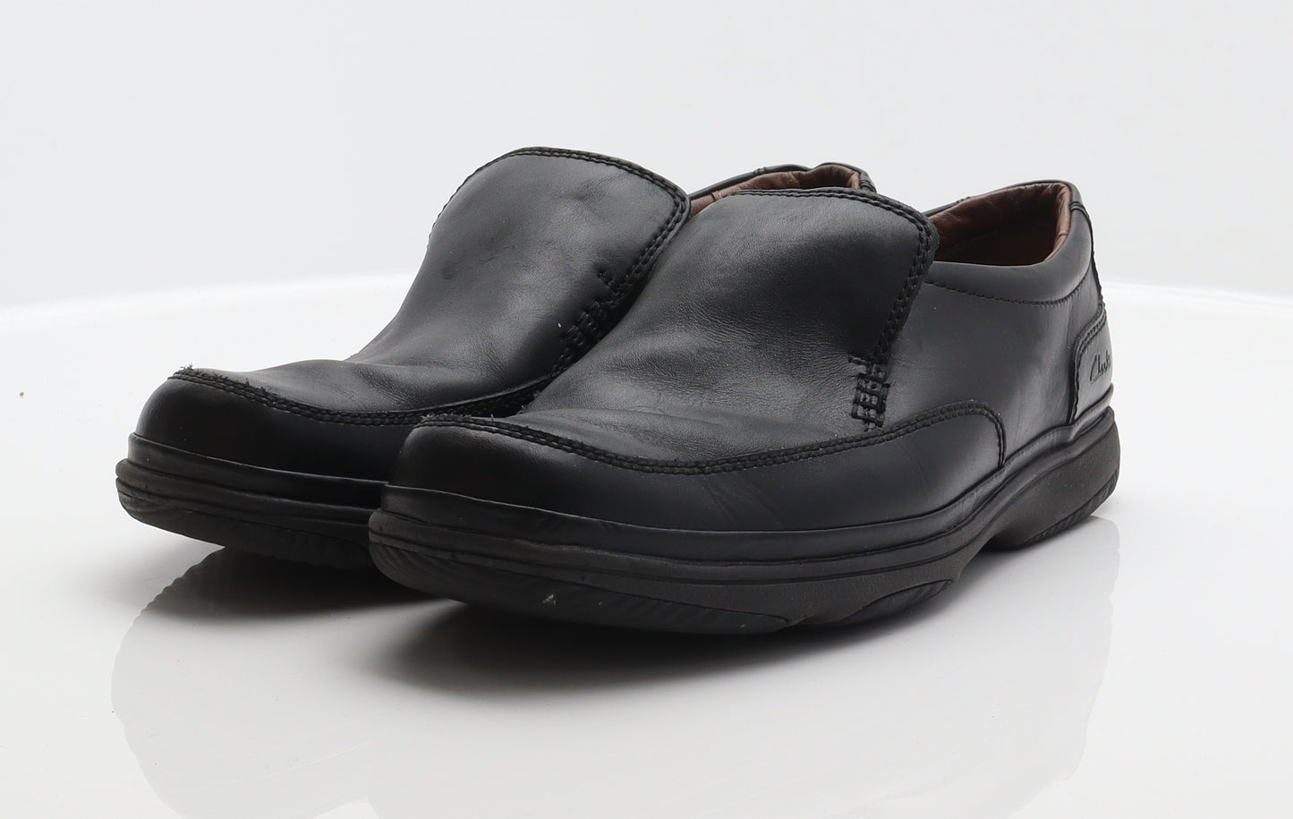 Clarks Mens Black Leather Loafer Casual UK 10