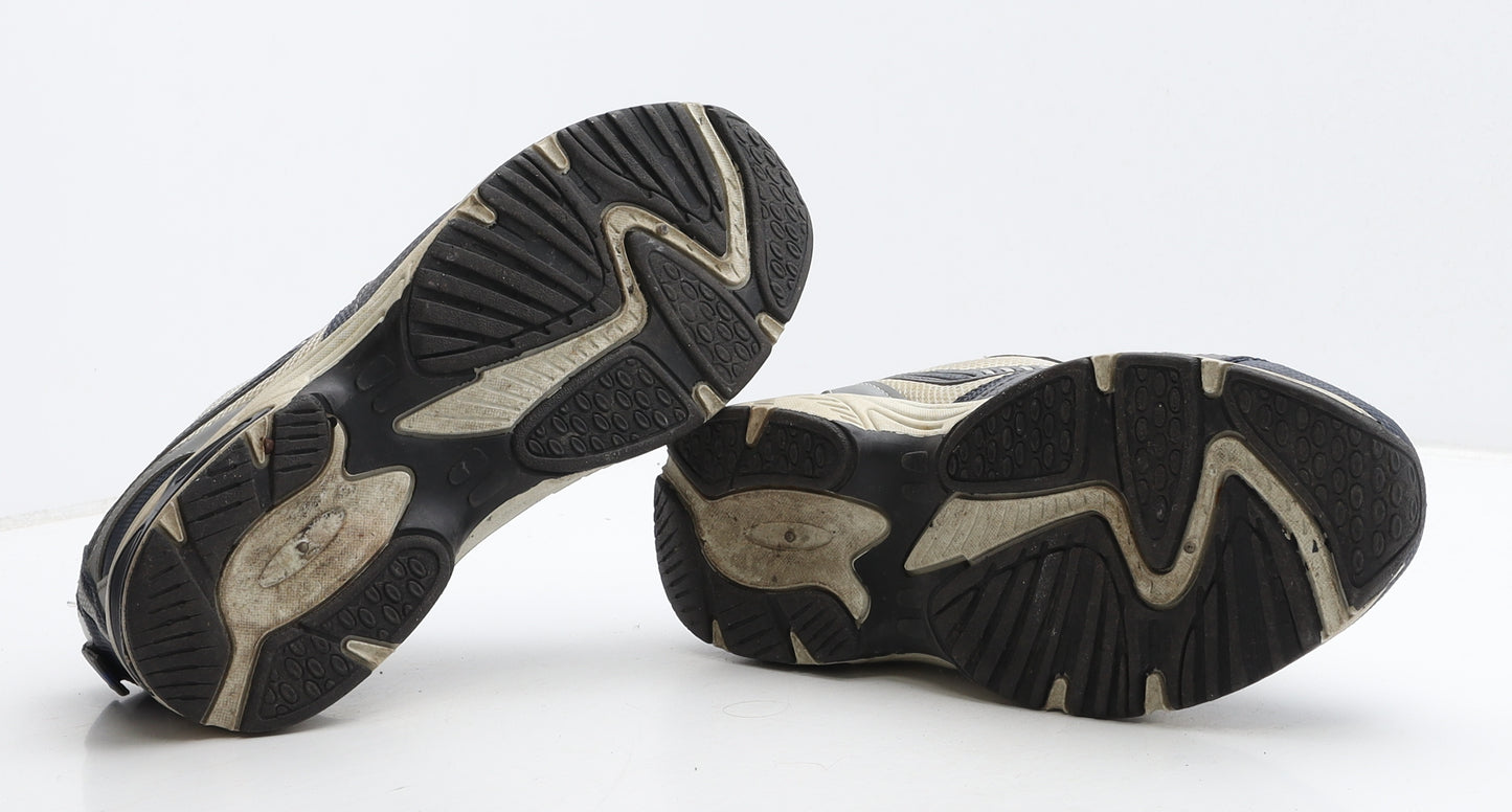 George Mens Blue Colourblock Fabric Trainer UK 8 42