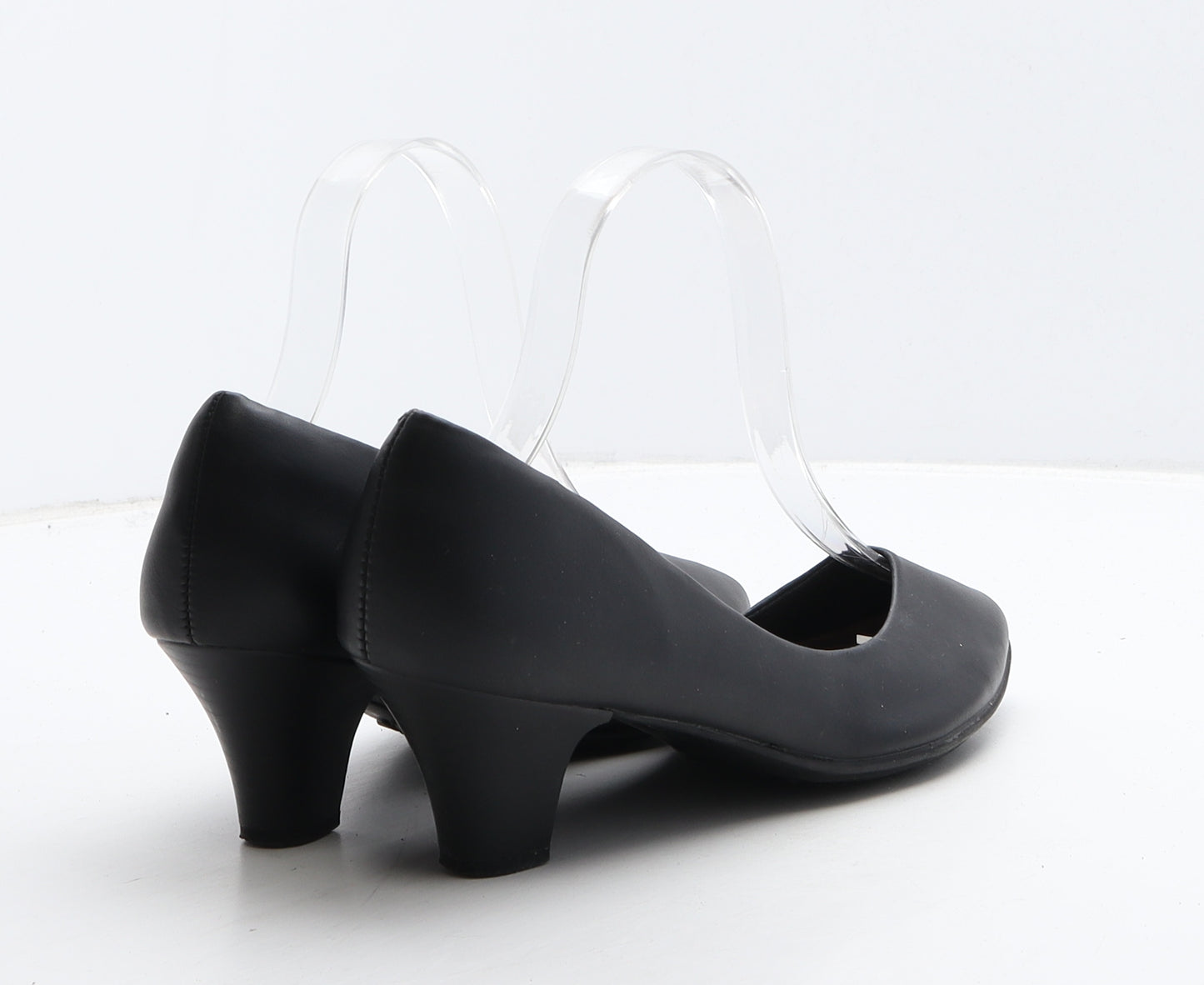 Pavers Womens Black Leather Court Heel UK 6 39