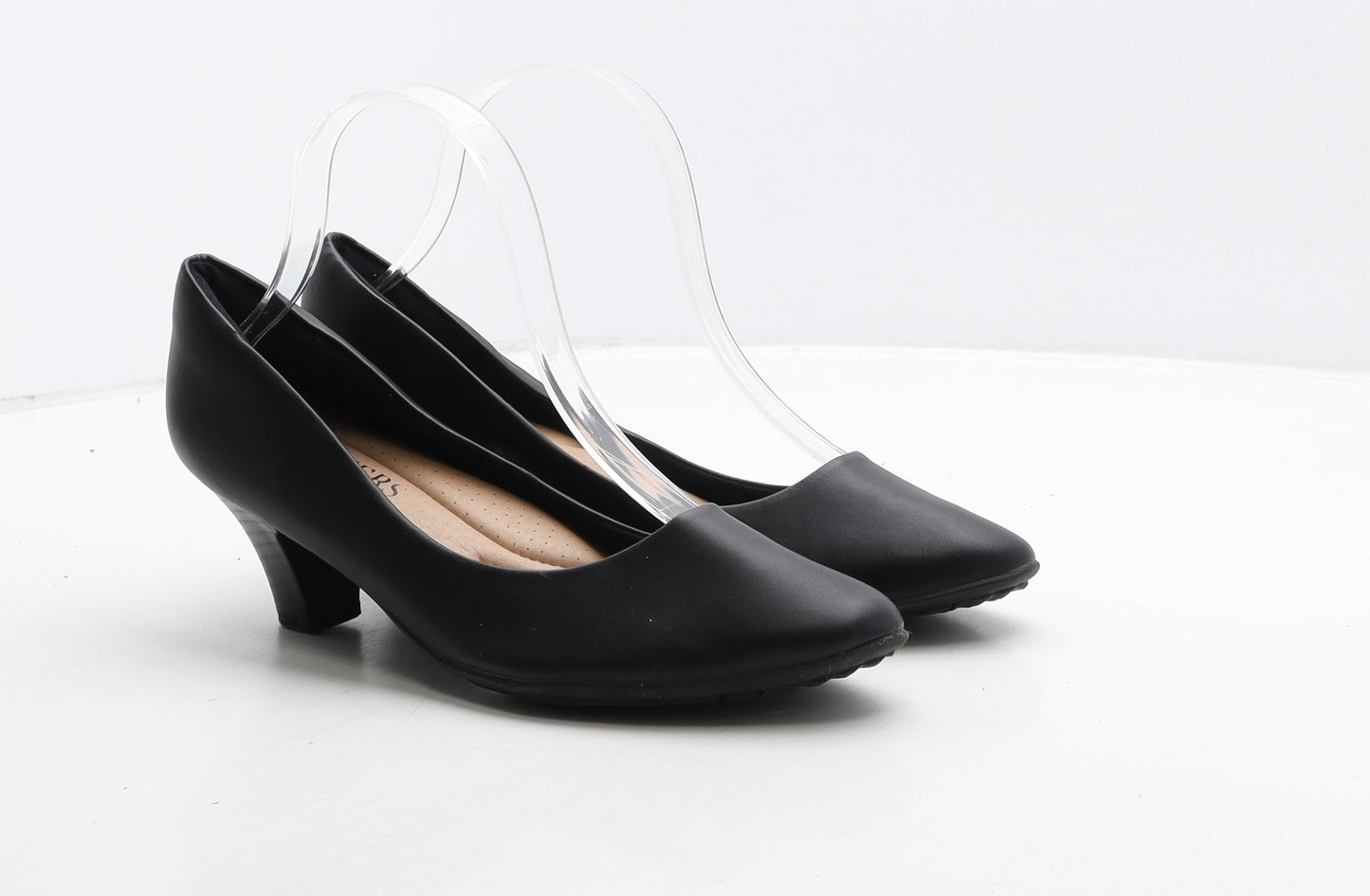 Pavers Womens Black Leather Court Heel UK 6 39