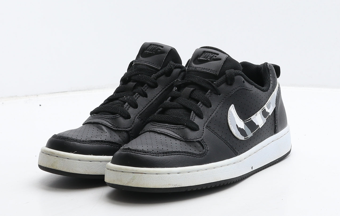Nike Boys Black Camouflage Leather Trainer UK 3.5 36.5