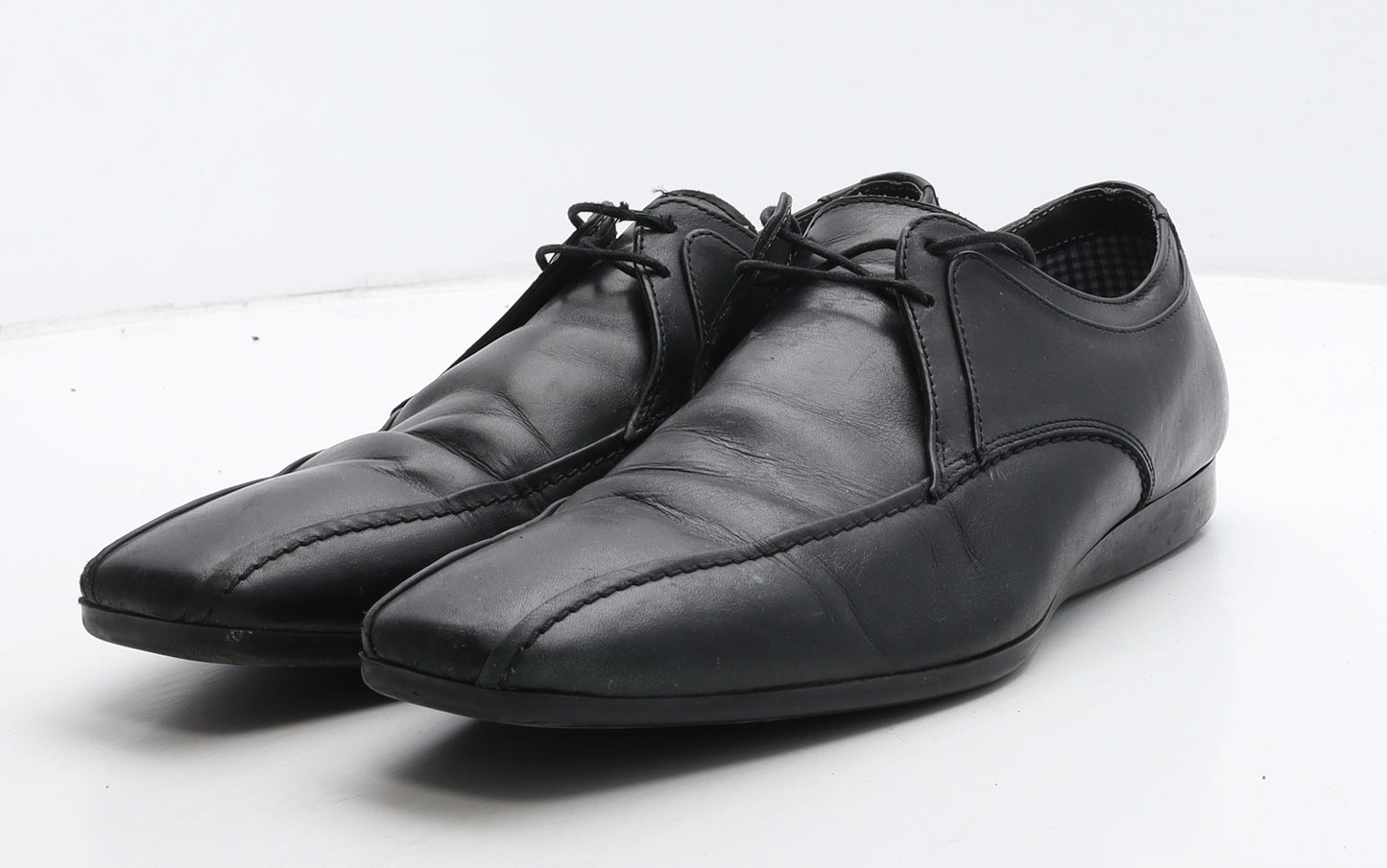 Ted Baker Mens Black Leather Oxford Dress UK 10 44