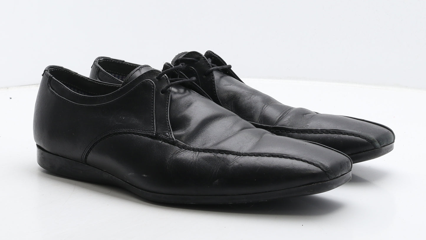 Ted Baker Mens Black Leather Oxford Dress UK 10 44