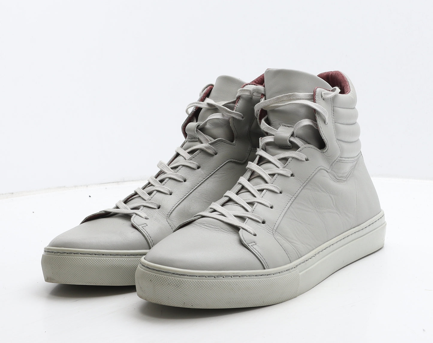 Poste Mens Grey Leather Trainer UK 10 44