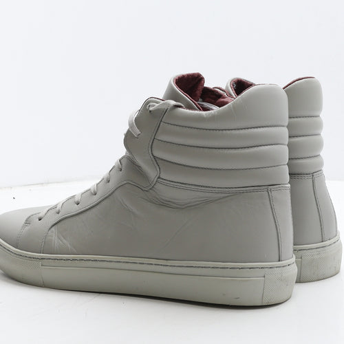 Poste Mens Grey Leather Trainer UK 10 44