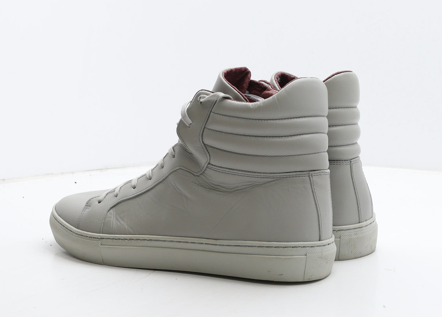 Poste Mens Grey Leather Trainer UK 10 44